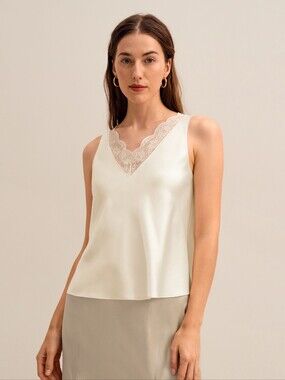Lilysilk Armeria Lace Tank in Lily White, US 2